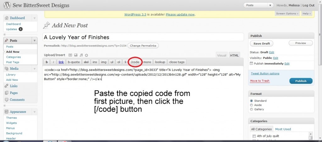 Paste and Close Code