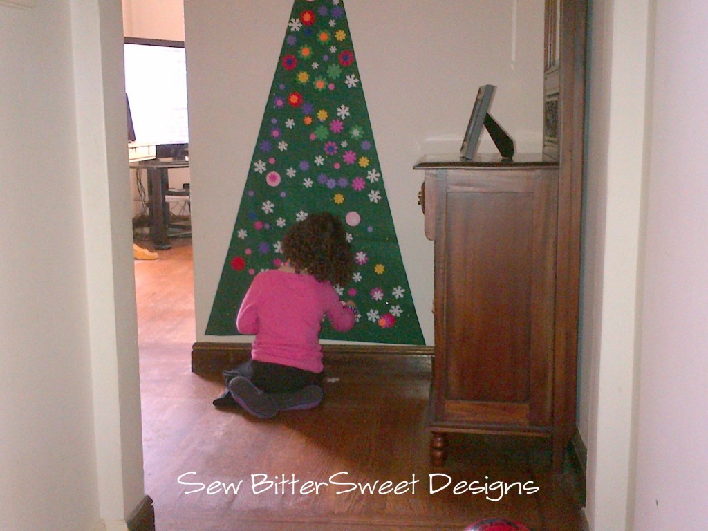 Decorating the felt tree